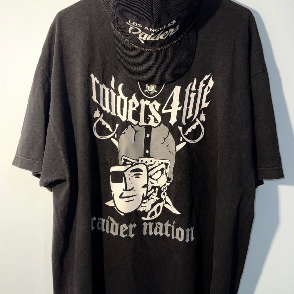 RAIDERS Vintage Shirt & Hat Corduroy Los Angeles 4 Life Nation Sz 2XL